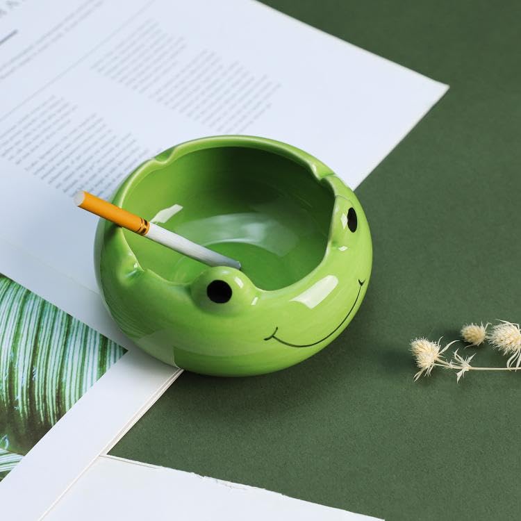 123Arts Ceramic Frog Ashtray Animal Ashtray Flowerpot Home Decor - Image 4